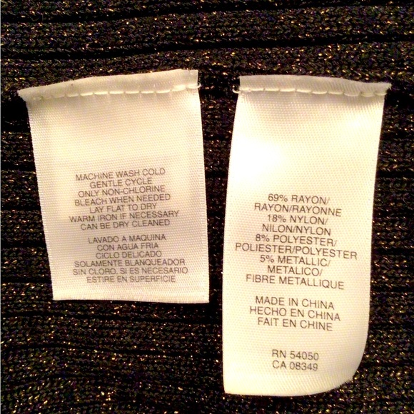 JONES NEW YORK COLLECTION Black Gold Glitter Open Cardigan - Small NWOT - Picture 4 of 4